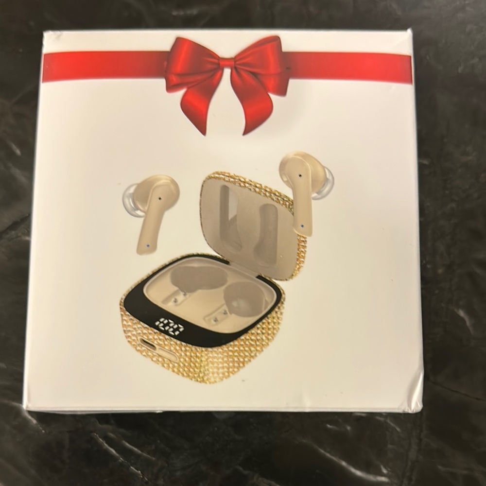 New Wireless Earbuds with Charging Case - Gold